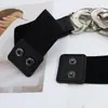 Cinturón Elástico Personalidad Moda Femenina Estilo Europeo y Americano Sello Elástico en la Cintura para Vestido Abrigo Traje