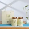 Latas Universais de Chá, Latas de Papel, Latas Vazias, Chá Preto, Chá Verde, Meio Gato, Latas Redondas Grandes Seladas de 0,5kg, Conjunto de Caixa de Presente Embalada