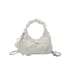 Bolsa de Mão Plissada Estilo Coreano Moderna Dumpling para Mulheres Nova Tendência Primavera 2026 Bolsa Versátil de Ombro Transversal com Laço