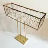Novo Exclusivo Transfronteiriço Retangular de Ferro Galvanizado Decorativo Aparelho de Flores de Mesa Ornatos para Layout de Palco de Auditório de Casamento Salão de Banquetes