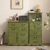 Gabinete de Almacenamiento Moderno Sencillo de Madera Maciza Multicapa Gabinete para Dormitorio Sala de Estar Estilo Campestre Americano Aparador Completamente Ensamblado Dewuzhu