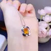 Colgante de Cristal Amarillo Natural Puro Enviado, Definitivamente No Color Horneado Piezoeléctrico Plata 925 Fina Incrustada Piedra Principal 7*9mm