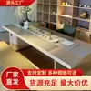 Nueva Mesa de Té de Madera Maciza Estilo Chino, Lujo Ligero, Sensación Moderna y de Alta Gama, Modelo 2025, Madera de Fresno Blanco, Mesa de Té de Pizarra, Madera de Nogal Negro, Estilo Italiano