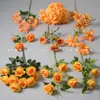 Flores Artificiales en Tema de Color Naranja y Naranja para Decoración de Boda, Arreglos de Pasillo, Arreglos Florales, Flores Falsas y Decoraciones de Piso