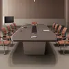 Mesa de conferencias lacada de lujo de alta gama, mesa larga, mesa y sillas grandes de oficina de estilo moderno simple para negociación, mesa larga