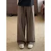 Pantalones Casuales de Calle Retro Americano para Hombre con Caída Sensación de Alta Gama Pantalones de Traje Otoño Sueltos Pierna Recta Pantalones de Traje Modernos