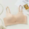 Ropa Interior con Efecto Fruncido, Sin Aros, Soporte Lateral del Pecho, Anti-Caída, Sujetador con Lazo, Estilo de Copa Fina para Adelgazar el Abdomen, para Chicas en Etapa Tardía de Desarrollo