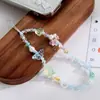 Estilo ins fresco transparente flor estrela com contas cordão para capa de celular cordão para chaveiro corrente de cordão