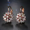 Joyería Noche Oscura Comercio Electrónico Transfronterizo Más Vendido Pendientes Europeos y Americanos Pendientes de Circonita Florales de Colores Aaa Pendientes Joyería Al Por Mayor