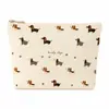 Bolsa de Maquillaje Popular con Patrón de Hueso Pintado a Mano Transfronteriza, Gran Capacidad con Estampado de Fresas, Corduroy, Bolsa Portátil de Viaje con Cremallera, Neceser