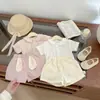 Cárdigan de verano fino y transpirable para bebé niña, manga corta, cuello de muñeca, top sencillo para niñas, ropa para niños