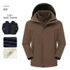 Cortavientos tres en uno forro polar desmontable ropa de trabajo empresa de impresión grupo de ropa de trabajo cortavientos engrosado con forro polar