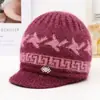 Gorro de Invierno para Mujeres de Mediana Edad y Mayores Abuela Mamá Persona Mayor Gorro Cálido Más Terciopelo Protección contra el Frío Lana Gorro de Punto para Señora Mayor