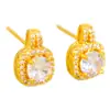 Pendientes de Lujo Estilo Chino Nuevo con Flor de Peonía Chapada en Oro y Diseños de Tulipán Gota de Agua, con Incrustaciones de Diamante y Fuerte Retención del Color