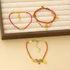 Pulseira de Fio Vermelho com Moeda do Ano Zodiacal e Cavalo Geométrico em Pedra Natural, Elegante e de Alto Padrão, Joia de Pulseira Tecida à Mão
