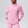 Jaqueta Esportiva de Zíper Quente com Forro de Lã, Gola Alta, Tendência Europeia e Americana, Solta, Roupa de Yoga, Moletom Versátil para Lazer e Moda Feminina