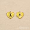 Joyería DIY directa de fábrica, oso de color, corazón de amor, corazón de melocotón, accesorios de aleación, pendientes, pulsera, llavero