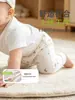 Ropa de bebé: Pantalones de cintura alta para proteger el abdomen para niños y niñas, de algodón puro Clase A para primavera y otoño, pantalones largos con entrepierna abierta para uso en casa