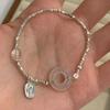 Nueva Pulsera de la Suerte con Hebilla de Seguridad de Estilo Chino Diseño de Estilo Nacional Colgante con Sentido de la Moda Exquisita Pulsera de Cuentas de Plata Rota