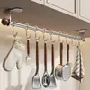 Estante de Almacenamiento para Cocina Montado en la Pared Gancho para Espátula Cuchara Estante Perchero Multifuncional para Cuchillos Tapas de Ollas Gancho Estante Estante de Almacenamiento Integrado