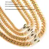 Hebilla de Nuevo Estilo Europea y Americana Transfronteriza Incrustada con Diamantes Cadena Cubana Lisa 8-14mm Cadena de Collar de Joyería Hip-Hop Moderna Personalizada