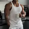 Comércio Exterior Transfronteiriço Europeu e Americano Verão Malha Listras Verticais Fitness Esportes Colete Slim Masculino Colete em I