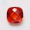 Venta directa 5A cuadrado gordo naranja doble cara de tortuga circón piedra desnuda artificial cuadrado gordo doble cara de celosía color