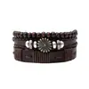 Novos Produtos Transfronteiriços Estilo Retrô Europeu e Americano Várias Contas de Árvore da Vida Prontas DIY Multicamadas Pulseira Masculina de 4 Peças
