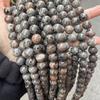 Cuentas de piedra de llama natural con cuentas fluorescentes naranjas, accesorios de joyería DIY semiacabadas, cuentas de piedra de fuego al por mayor
