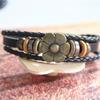 Pulsera de piel de vaca para pareja con hebilla europea y americana transfronteriza, hoja de arce, ancla, una variedad de joyas tejidas retro, regalos de una generación