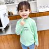 Camiseta Básica para Niña 95% Algodón 2025 Linda Camiseta de Manga Larga para Niños Top de Algodón de Cuello Medio para Niñas Estilo de Moda Trendy para Damas