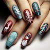 Uñas de Ballet Largas Reno Navideño Árbol de Navidad Parches para Uñas Postizas Removibles Manicura de 24 Piezas