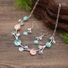 Nuevo collar de pendientes de flores esmaltadas transfronterizos, ideal para mujeres creativas, con pendientes de pétalos redondos que combinan con todo.