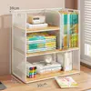 Estantería de escritorio, estante de almacenamiento para libros ilustrados infantiles, atril de escritorio, organizador de libros simple, estantería, caja de almacenamiento