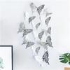 Borboleta Artificial de Papel Estéreo 3D Corretivo para Buraco de Unha Adesivo Corretivo Janela do Quarto Decoração de Casamento Textura Metálica