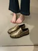 Zapatos planos hechos a mano de moda retro con pliegues 2026 primavera nuevos zapatos de cuero estilo británico para mujer zapatos planos de piel de anguila