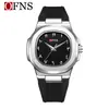 Reloj de Pulsera Ofns con Esfera de Números Árabes para Hombre, Resistente al Agua, de Negocios, Simple, Doble Esfera, Exclusivo para Oriente Medio, Reloj de Cuarzo