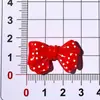 Lazo de resina de lunares de dibujos animados, funda para teléfono de pegamento de crema hecha a mano para bricolaje, dijes para zapatos con agujeros, pegatinas para zapatos de hielo, accesorios para pasadores de pelo