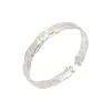Pulsera de Flor de Loto Lisa de Plata Pura 999 con Mensaje Propicio, Nuevo Estilo Chino Regalo para Mamá