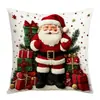 Nova fronha de pelúcia curta com estampa de boneco de neve de desenho animado para decoração de Natal, adequada para sofá, sala de estar e quarto, atacado