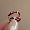 Nova chegada Ankera Red Oil Drop Bow Brincos Doce Bonito Atmosfera Moda Requintada Trendy Brincos Femininos