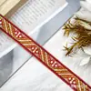 En Stock Cinta Jacquard Étnica Nueva de 1.7cm, Encaje Jacquard con Hilo Dorado, Decoración para Disfraces Tradicionales y Cojines