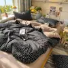 Nuevo juego de cuatro piezas jacquard teñido en hilo de alto peso, estilo simple y fresco, ropa de cama estilo princesa de lujo ligero