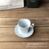 Mini Taza de Café de Cerámica con Platillo Estilo Europeo Sencillo Blanco 3oz Taza para Té Negro de la Tarde Mismo Estilo que Amazon Personalización