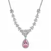 Exquisito collar de flor de circón con forma de gota de agua estilo palacio, cadena para la clavícula de nicho de lujo ligero, juego de joyería de estilo dulce