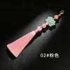 Novo pingente de borla de lótus de vidro de 13cm, acessório decorativo Hanfu, joia de estilo antigo, brincos, chaveiro de bolsa, borla de pingente