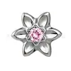 Arete de Titanio Jiangtai F136 con Flor Pequeña Incrustada con Circonita, Moderno Cuerpo de Aleación de Titanio G23 Joyería para Piercing Arete para Hélice de Oreja