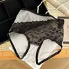 Tallas Grandes Lencería Francesa Sexy de Encaje de Lujo Ligero para Mujer Cintura Media Malla Transparente Suave y Amigable con la Piel Tanga Sin Costuras