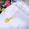 Colgante de ciervo dorado de Vietnam collar simple de alce para mujer joyería colgante chapado en oro cobre cadena clavicular