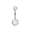 G23 aleación de titanio moda anillo de ombligo F136 rosca interna tres garras AAA circonita clavo perforado damas adornos de verano